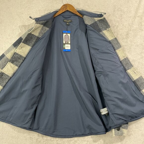 NEW Banana Republic Mens L Heritage Shirt Jacket Blue & Gray Plaid Large - Picture 5 of 10